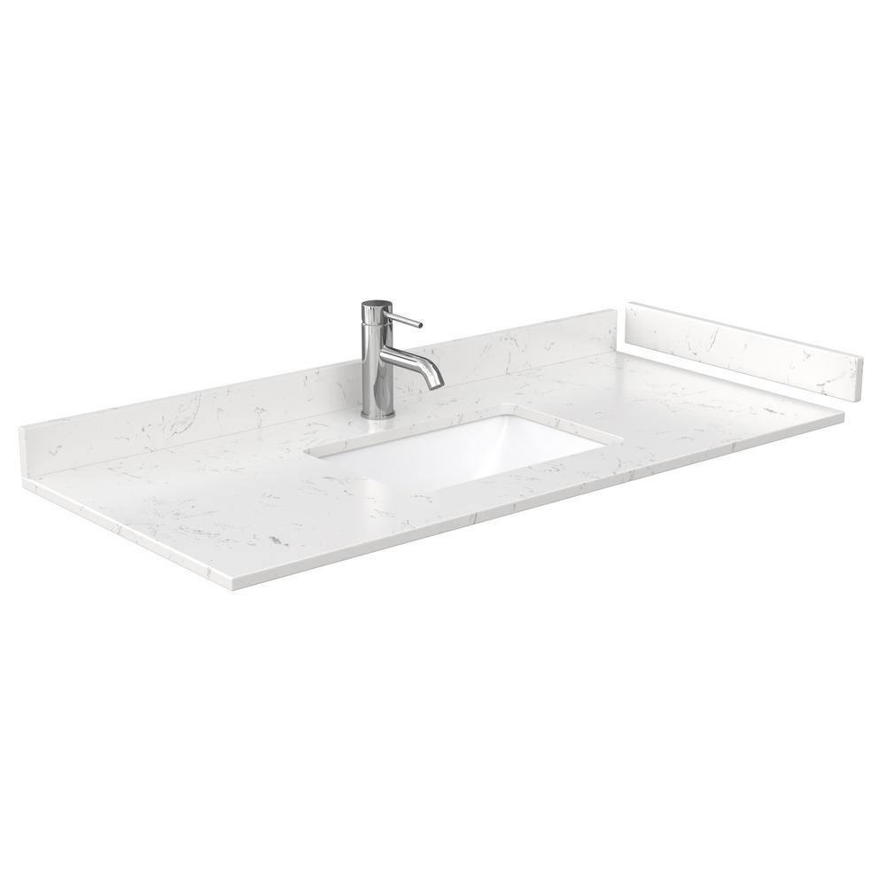 Wyndham Collection Sheffield 48" Freestanding Single Bathroom Vanity with Cultured Marble Top