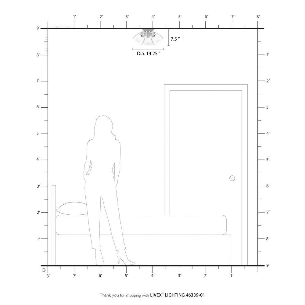 Gunnbjorn 3-Light 14.25" Semi Flush Mount