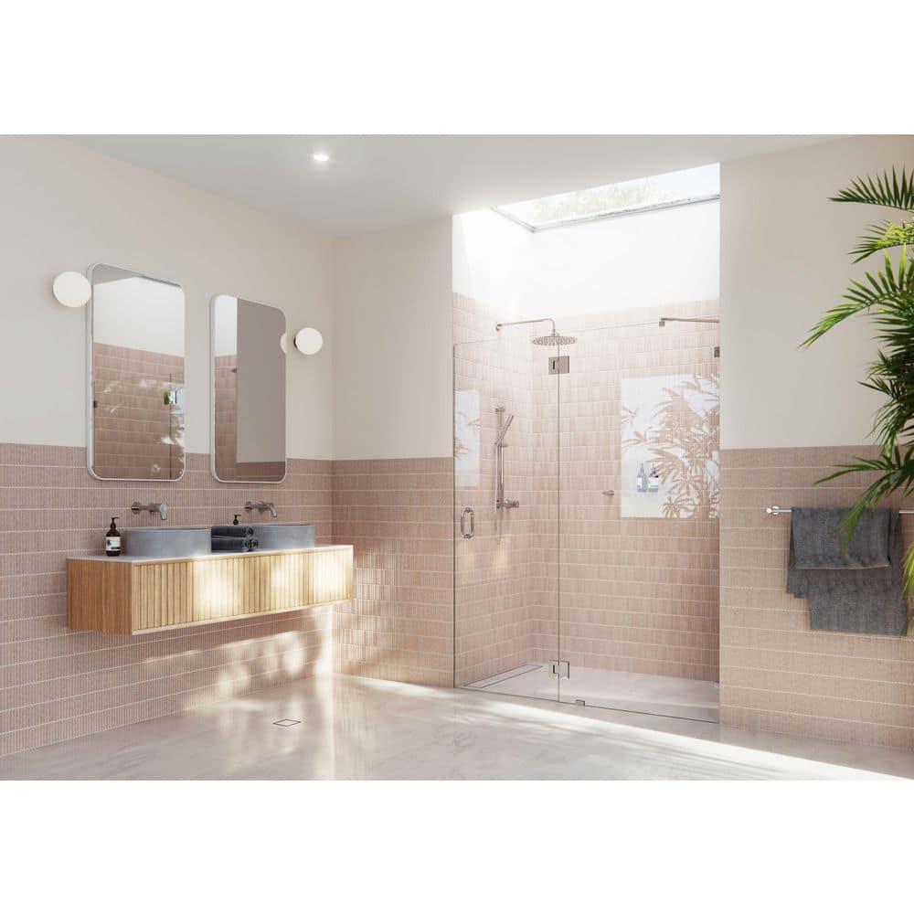 Glass Warehouse Halo 60.25 in. x 78 in. Frameless Glass Hinge Shower Door GW-GH-60-25-CH