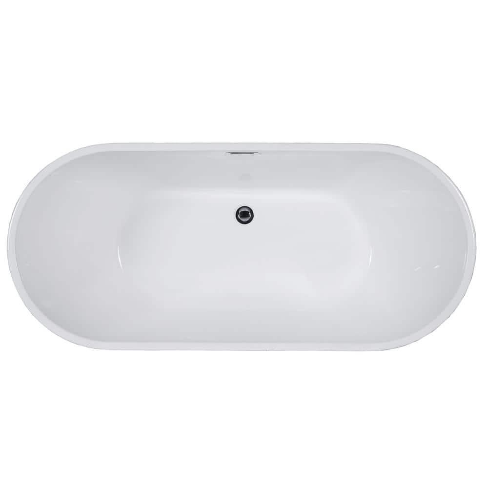 59'' x 28'' Freestanding Soaking Acrylic Bathtub