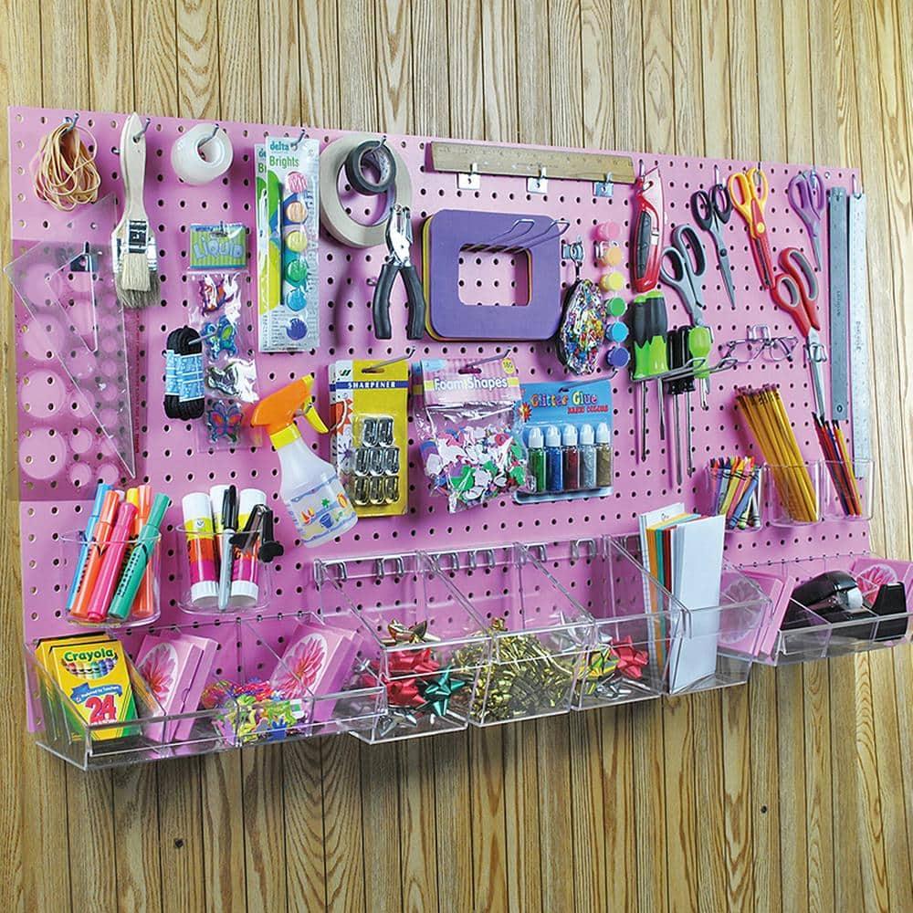 Azar Displays 900988-PNK 125-Piece Pegboard Organizer Kit (2 - 24"x24")