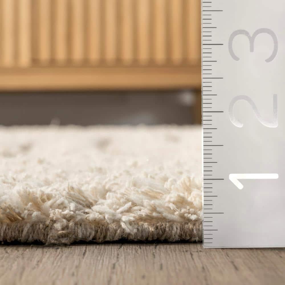 Dakota Fields Riley Textured Shag Ivory Area Rug