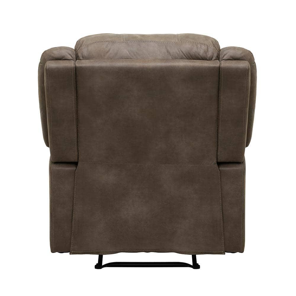 Lexicon Fairview Polished Microfiber Upholstered Manual Recliner in Brown