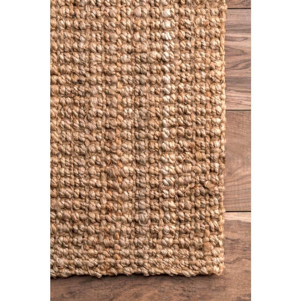 Nuloom Ashli Solid 6x9 Jute Indoor Area Rug for Dining Room Rug Neutral Rug Living Room Rug Kitchen, Natural