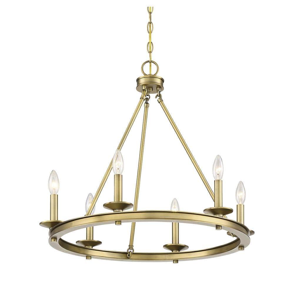 Savoy House Middleton 6 - Light Chandelier in  Warm Brass