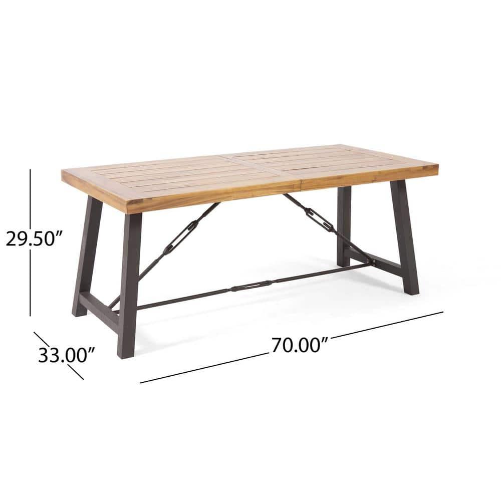 17 Stories 3-Piece Acacia Wood Outdoor Dining Set