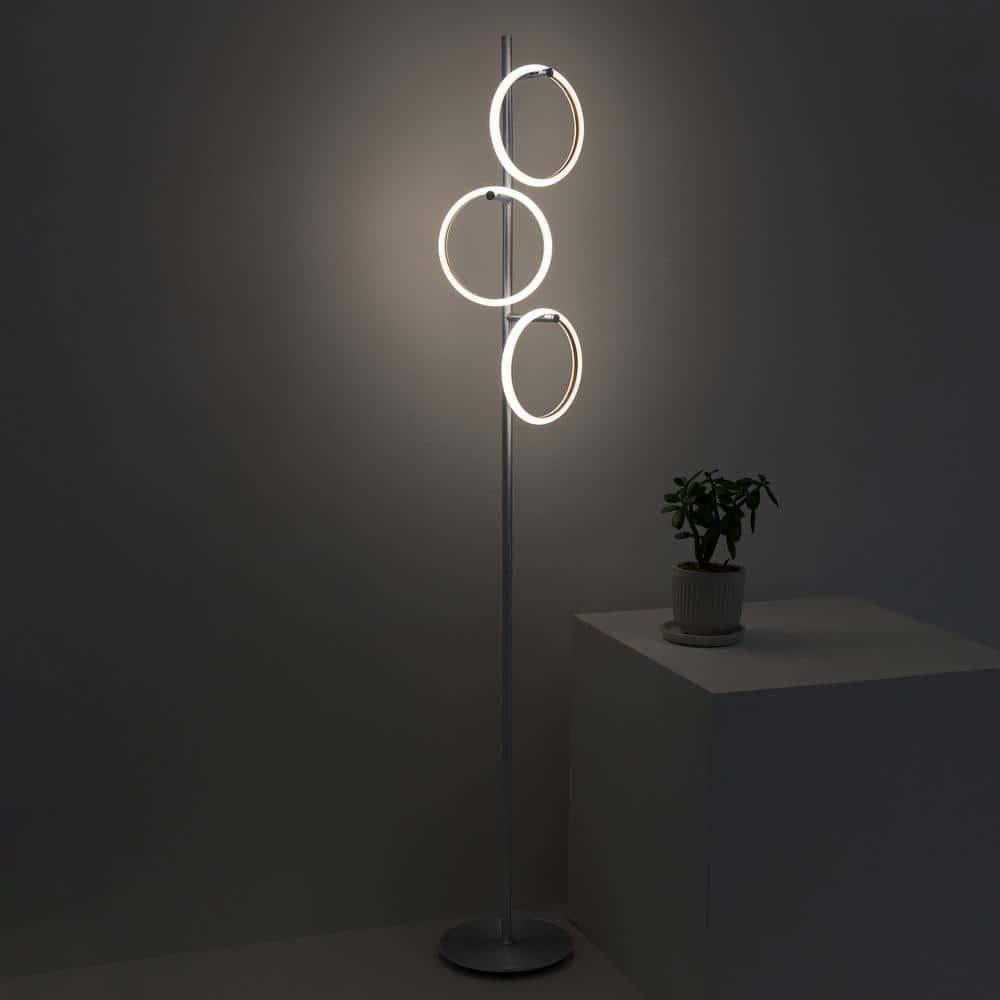 Brightech Saturn 66 in. Industrial 3-Light 3-Way Dimming LED Floor Lamp