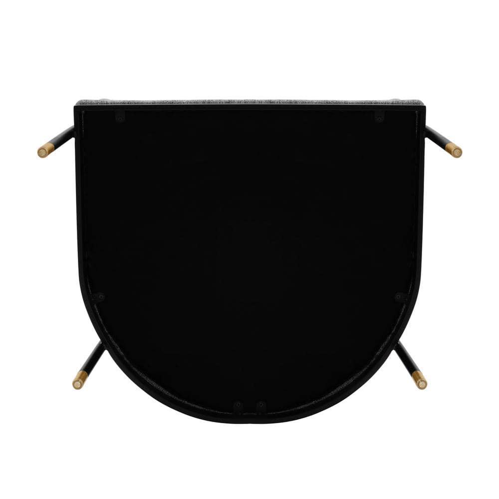 Lia Modern Boucle Upholstered Dining Armchair Gray - Manhattan Comfort: Brushed Gold Accents, No Assembly Required