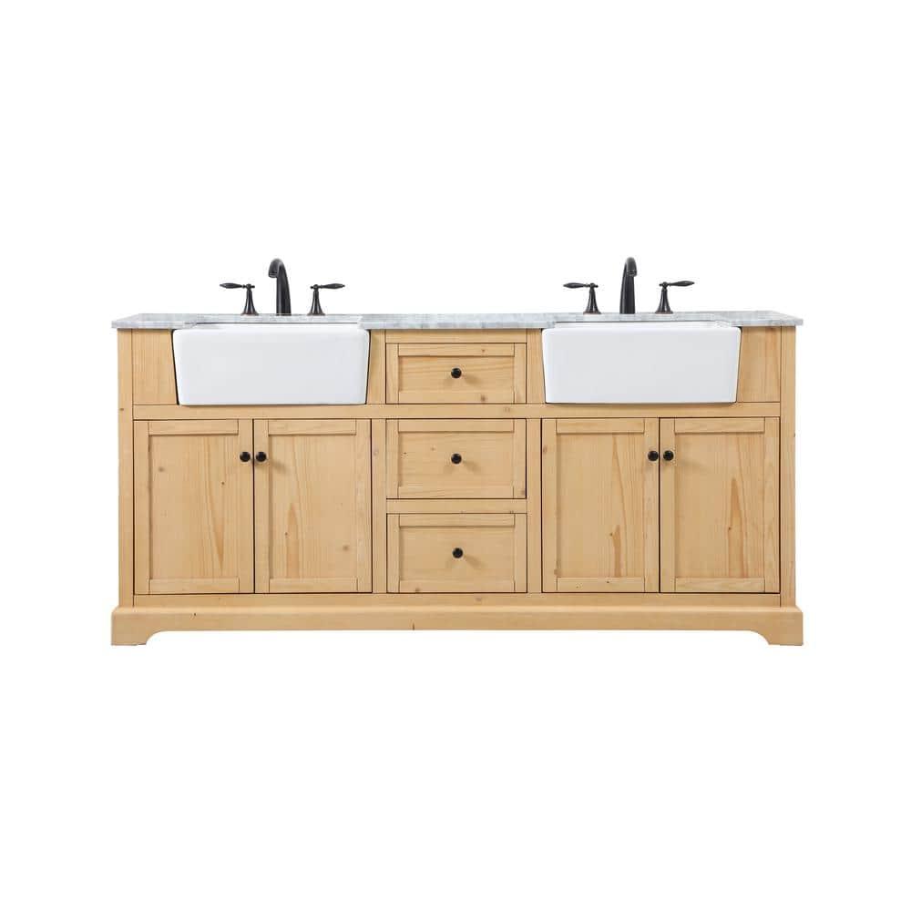 Pardue 72'' Double Bathroom Vanity with Marble Top