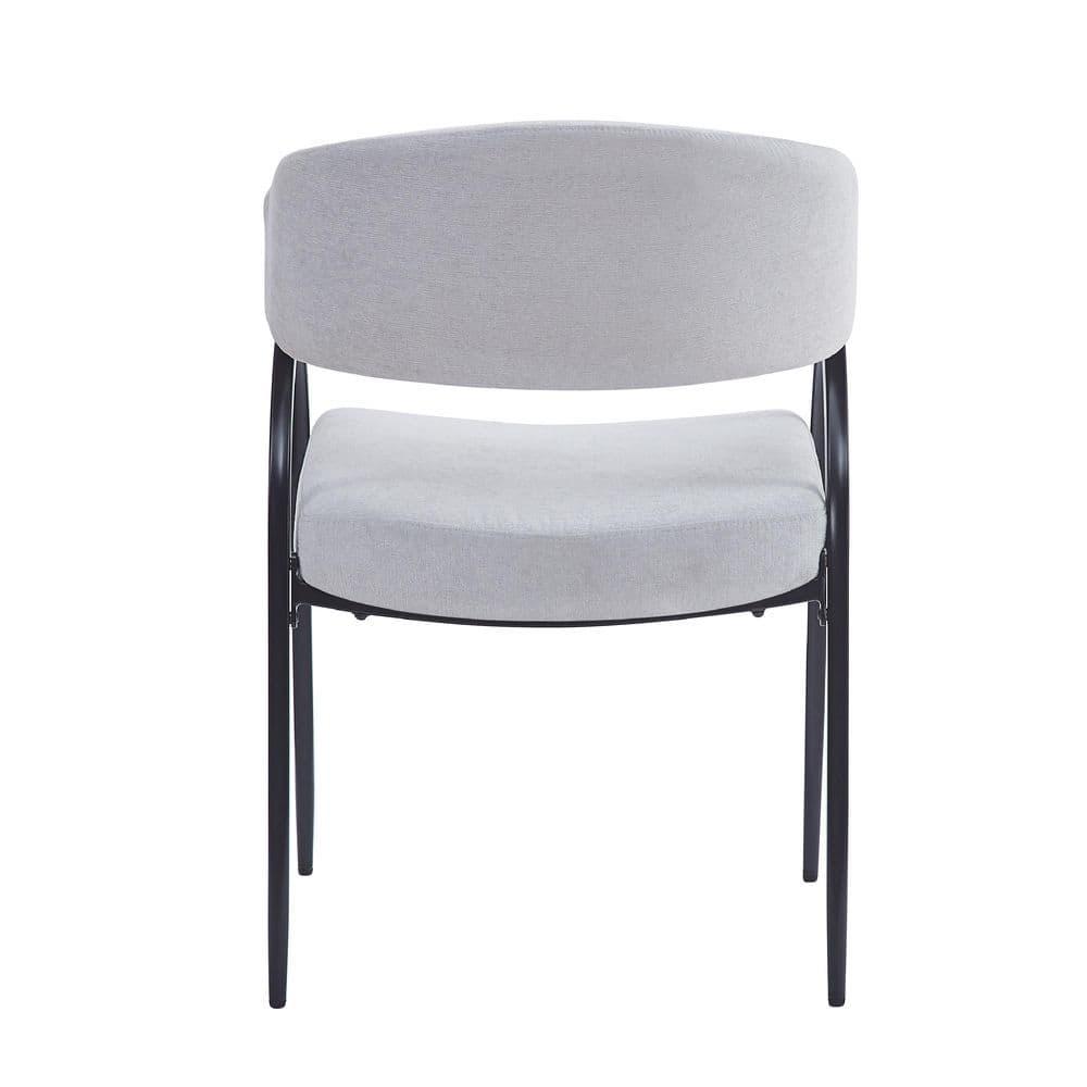Christopher Knight Home Hayden Upholstered Armrest Dining Chairs with Metal Legs (Set of 2), Gray/Black