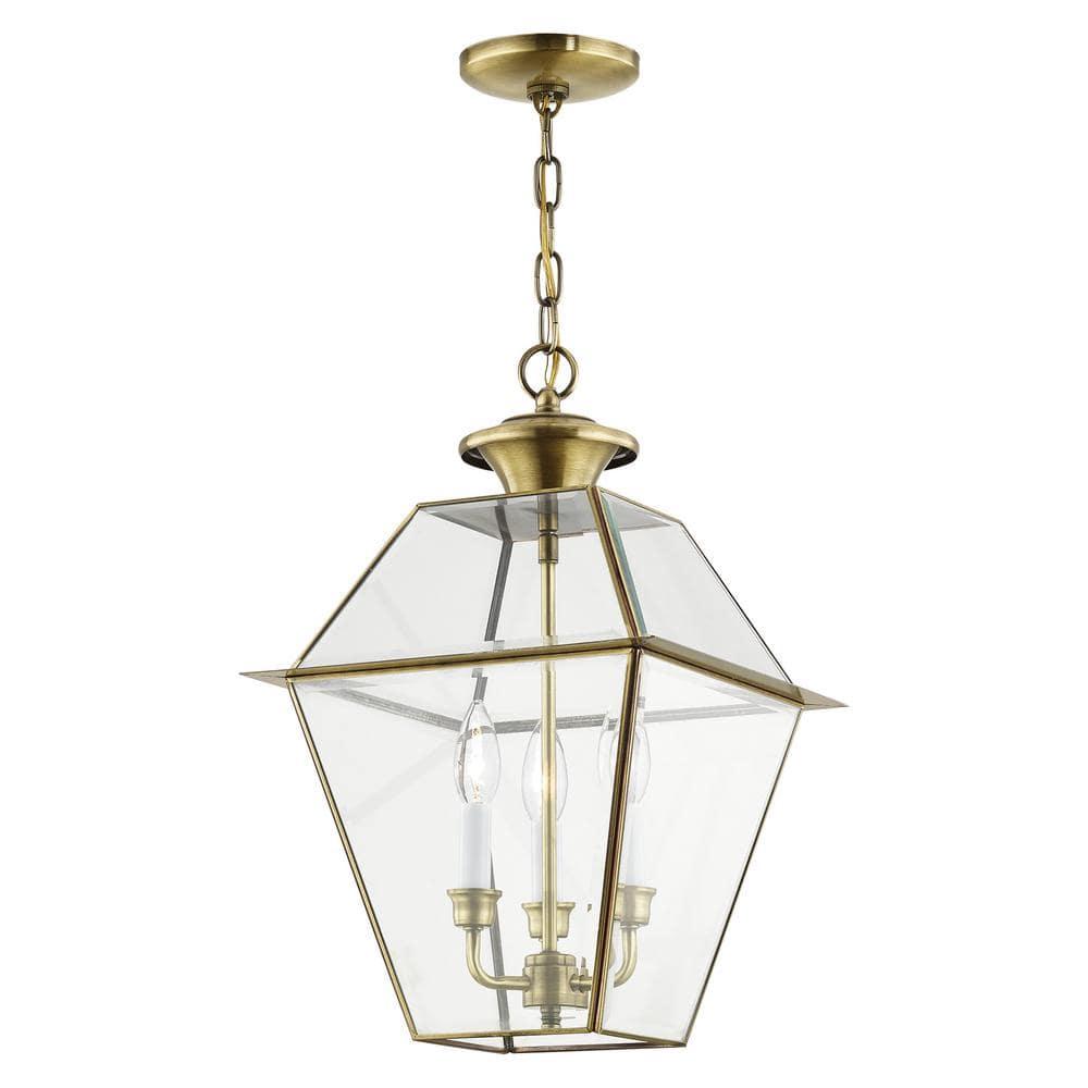Livex Lighting Westover 3 - Light Pendant in  Antique Brass