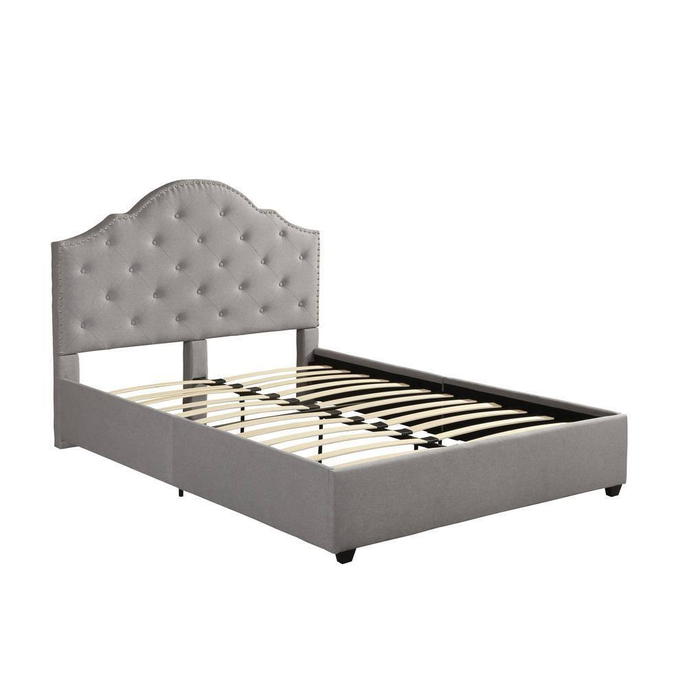 87" Ash Gray Contemporary Handcrafted Queen Size Bed Frame