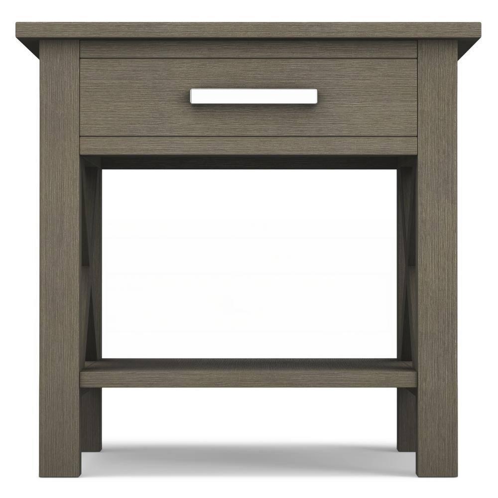 Simpli Home Kitchener Square End Table in Farmhouse Gray