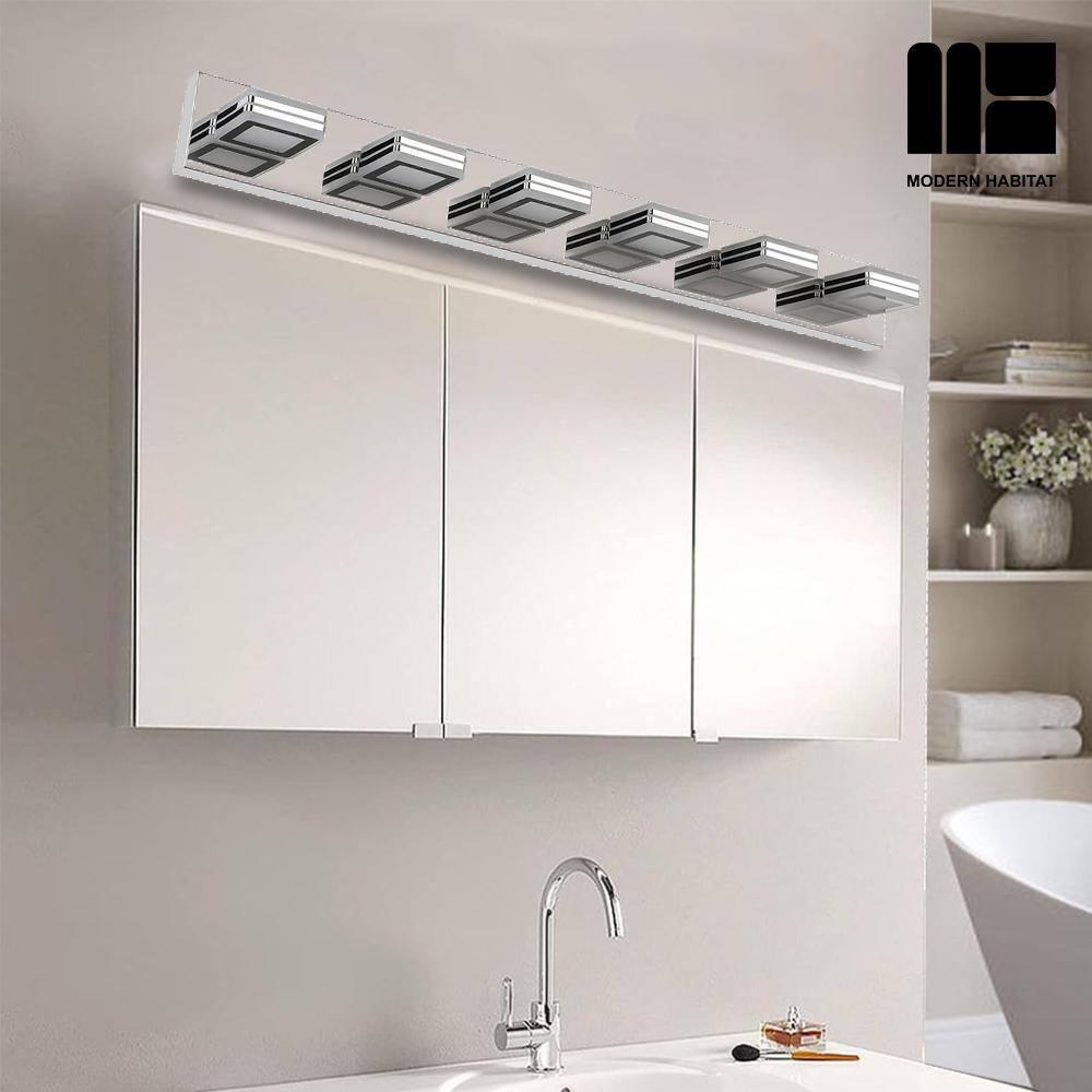 GlamourGaze 39 in. 6-Light Chrome LED Vanity Light with Bathroom