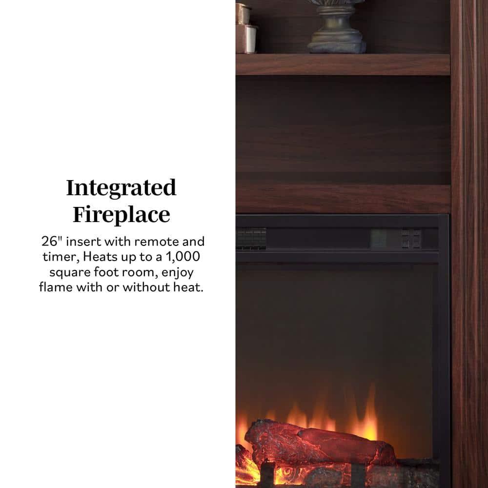 Red Barrel Studio® Traditional 70” Mantel Fireplace with Open Shelving