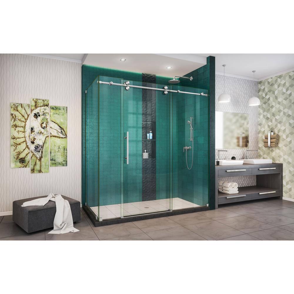Enigma-XO 72.37" x 76" Sliding Frameless Shower Enclosure with ClearMax™ Technology