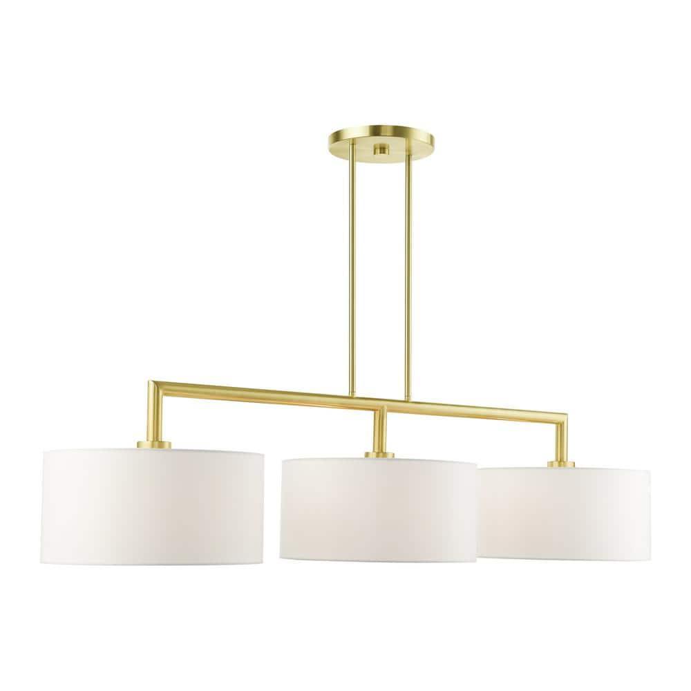 Livex Lighting Meridian 3 - Light Chandelier in  Satin Brass