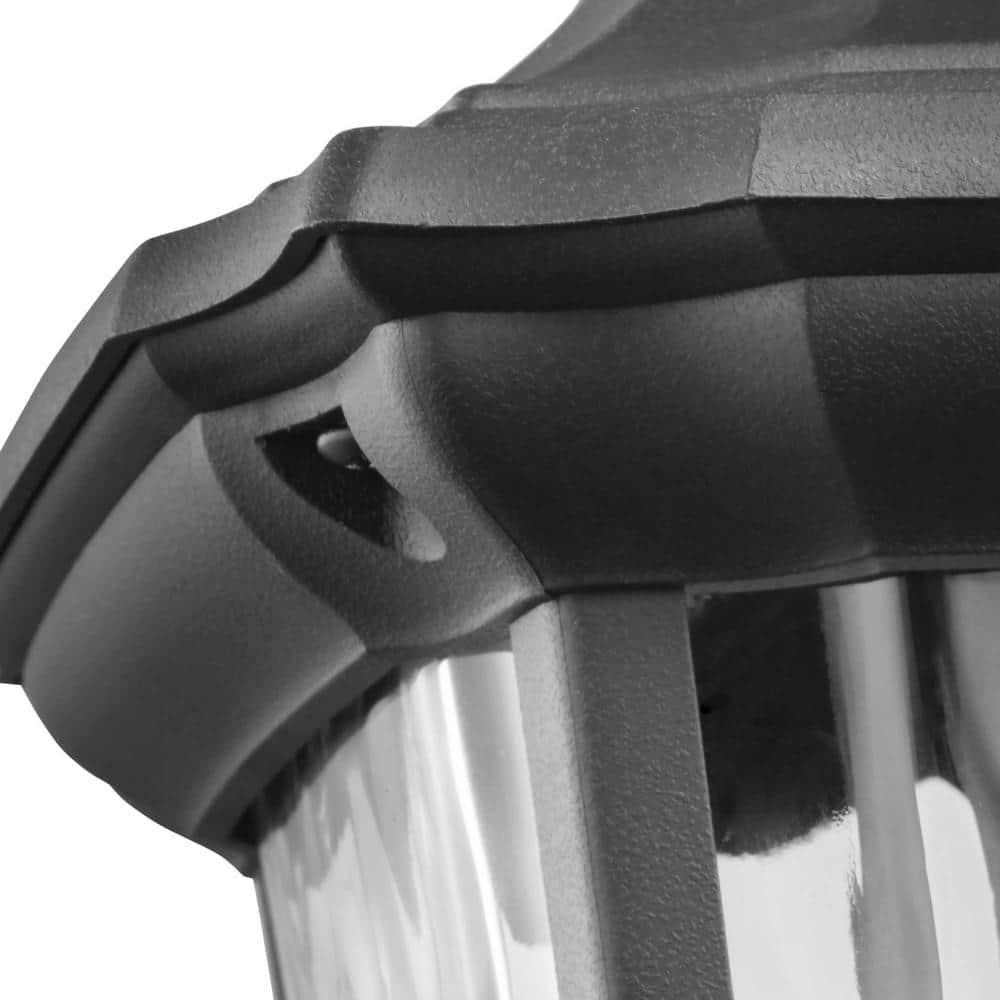 Black Glass Hanging Lantern with Water Glass Shade