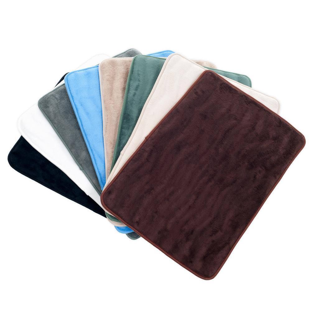 Ivory Memory Foam Bath Rug Set with Non-Slip Backing