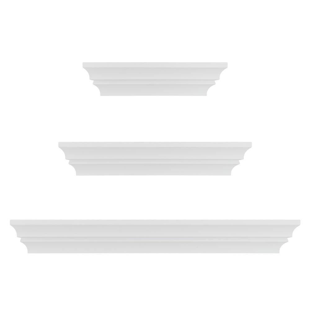 kieragrace KG Traditional  Madison Shelves  Set of 3 White Engineered Wood