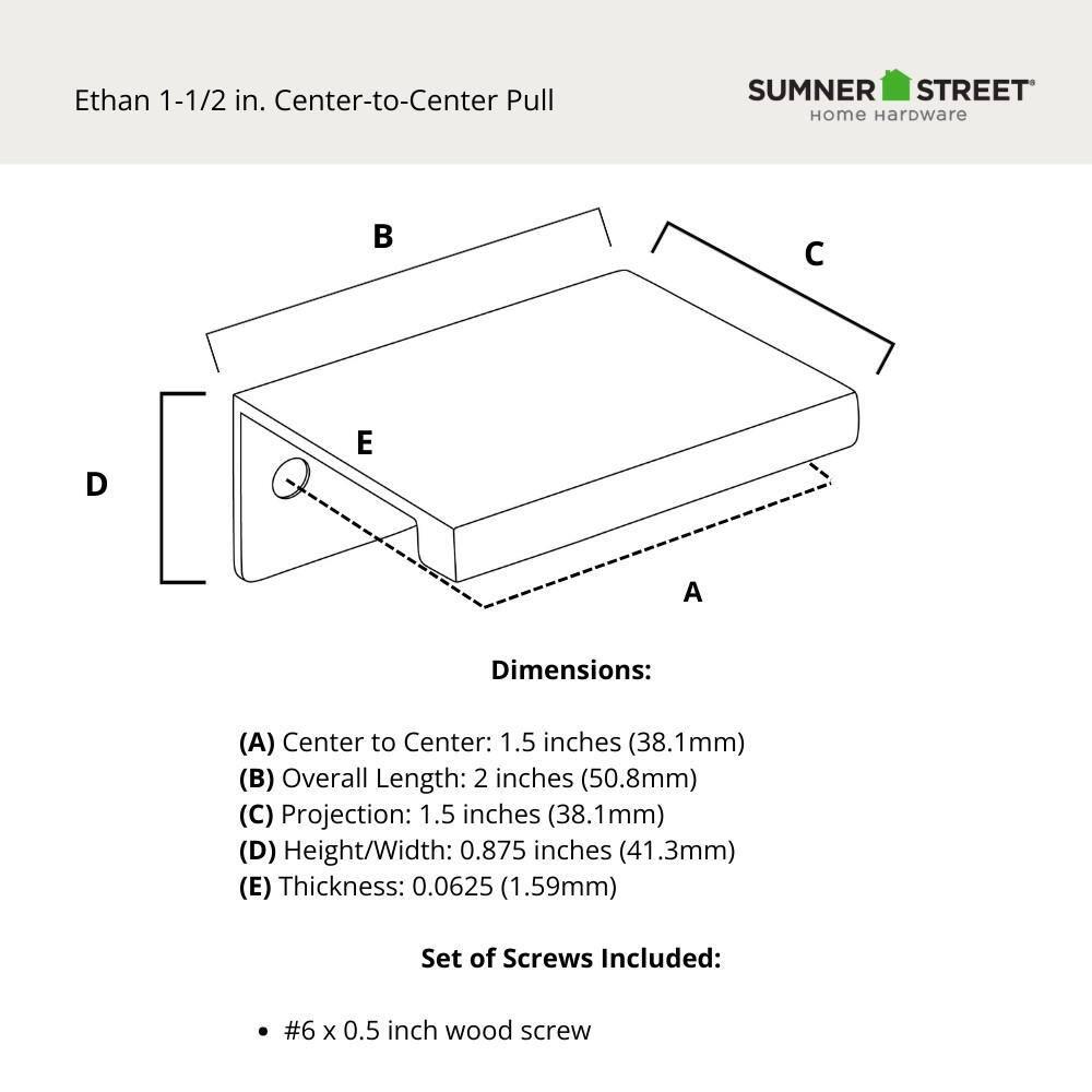 Ethan 1 1/2" Center to Center Finger Pull