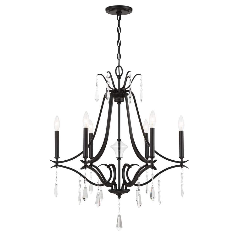 4446-66A-Minka Lavery-Laurel Estate - 6 Light Chandelier-31.75 Inches Tall and 26.75 Inches Wide-Coal Finish    -Traditional Installation