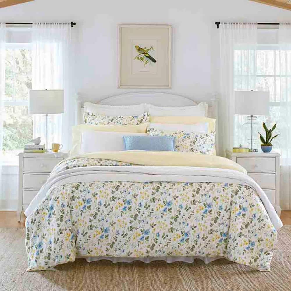 Laura Ashley Laura Ashley Meadow Floral Cotton Blue Duvet Cover Set