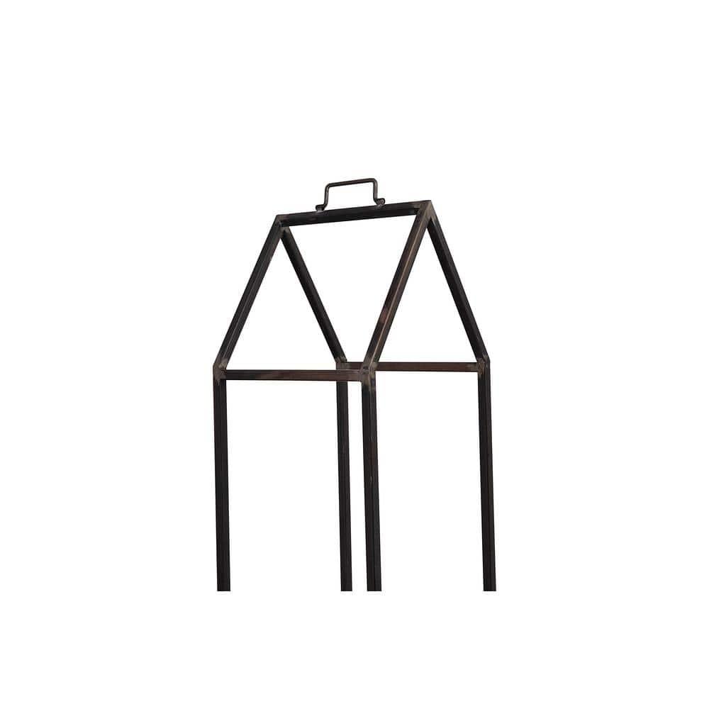 Metal House Shaped Fire Wood Holder 18" x 19" - Storied Home