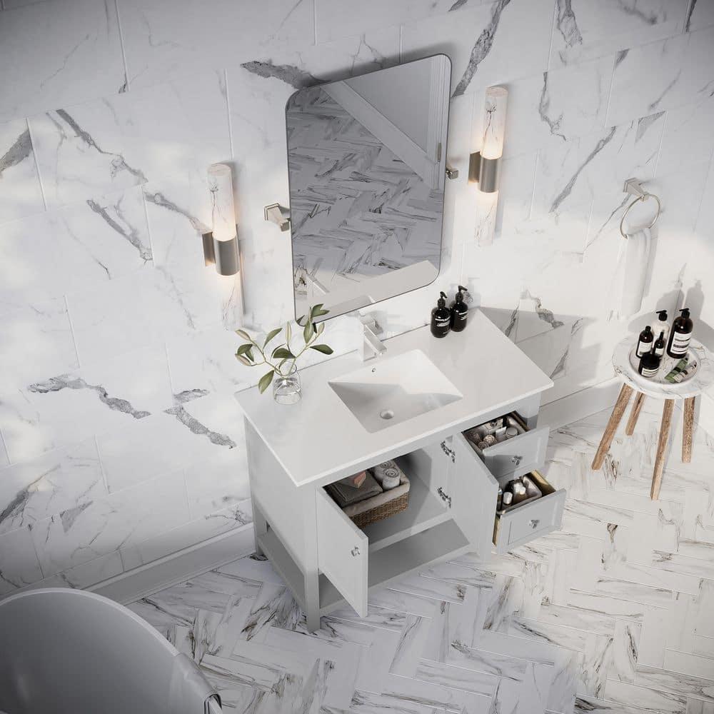 Fresca Manchester 42" Freestanding Single Sink Bathroom Vanity with Integrated Sink (Faucet Not Included)