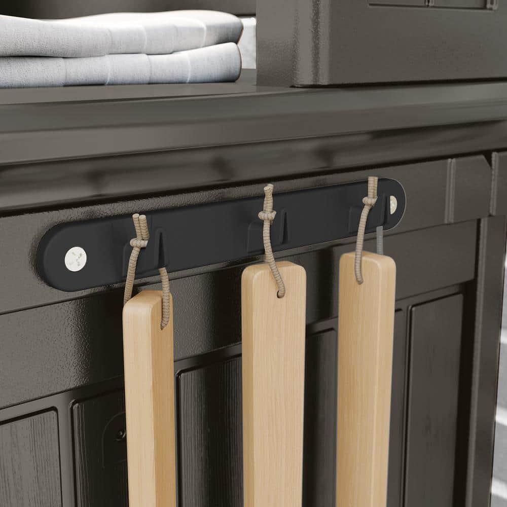 Suncast Patio Plastic Storage and Prep Station with Wicker Pattern, Stoney Gray