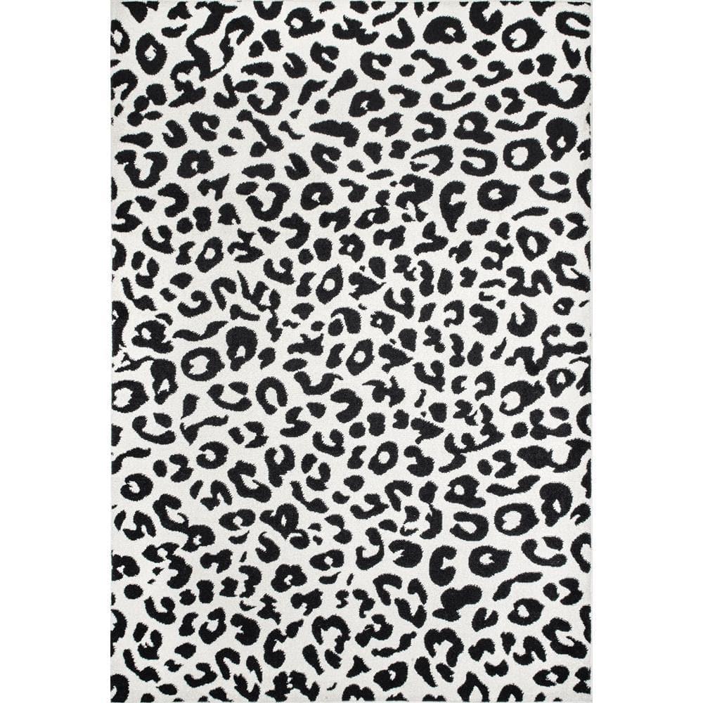 Nuloom Leopard Animal 8x10 Indoor Area Rug for Living Room Bedroom Dining Room Kitchen, Dark Grey/Ivory