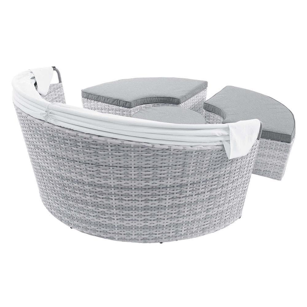 Modway Scottsdale Aluminum and Fabric Canopy Patio Daybed in Light Gray