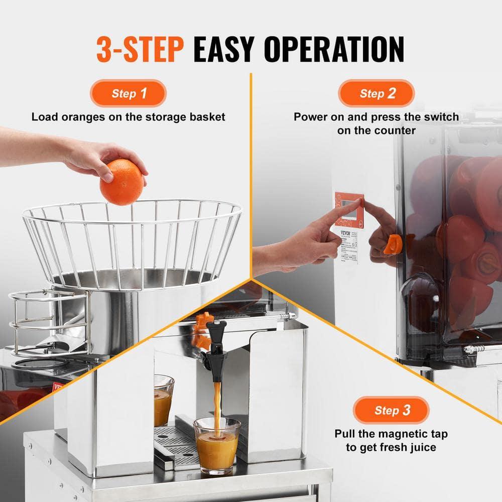 VEVOR VEVOR Commercial Orange Juicer, 120W Automatic Feeding Juice Extractor with Water Tap