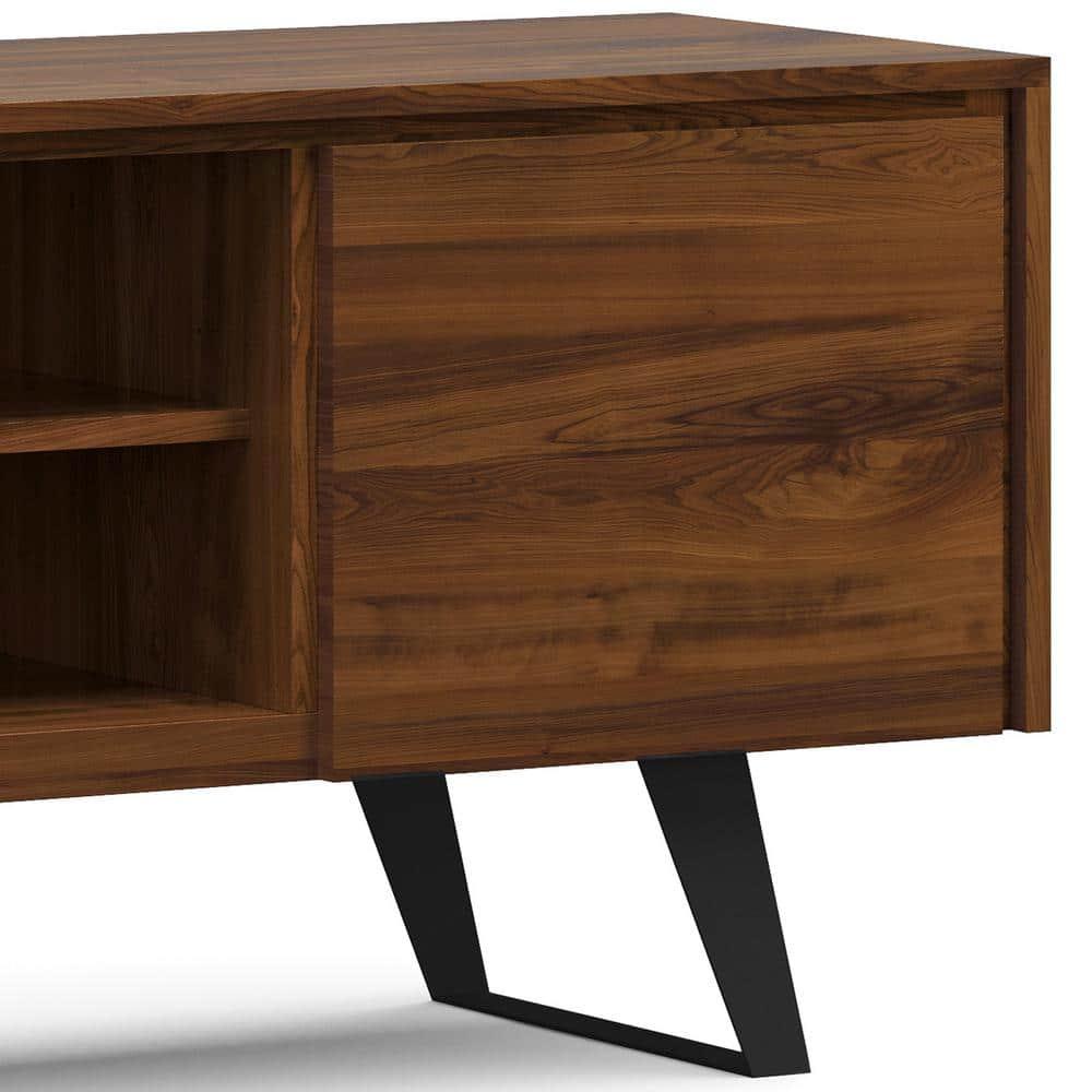 Simpli Home Lowry 63"W Solid Wood Modern Industrial TV Stand for TVs up to 70" with Storage