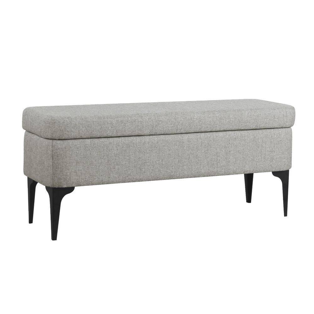 Large Modern Storage Bench Sustainable Gray Woven - HomePop