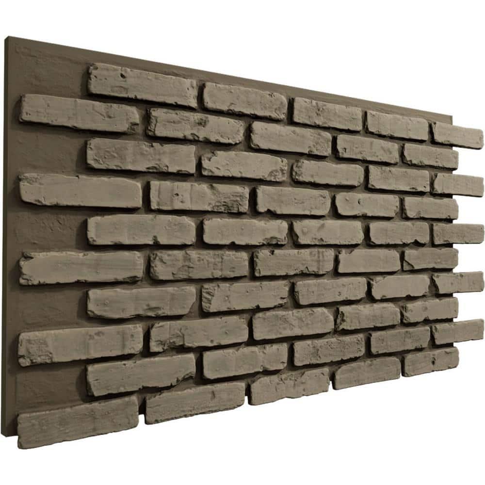 StoneCraft Aged Brick Faux Brick Panel, 46 7/8"W x 27"H x 1 1/4"D