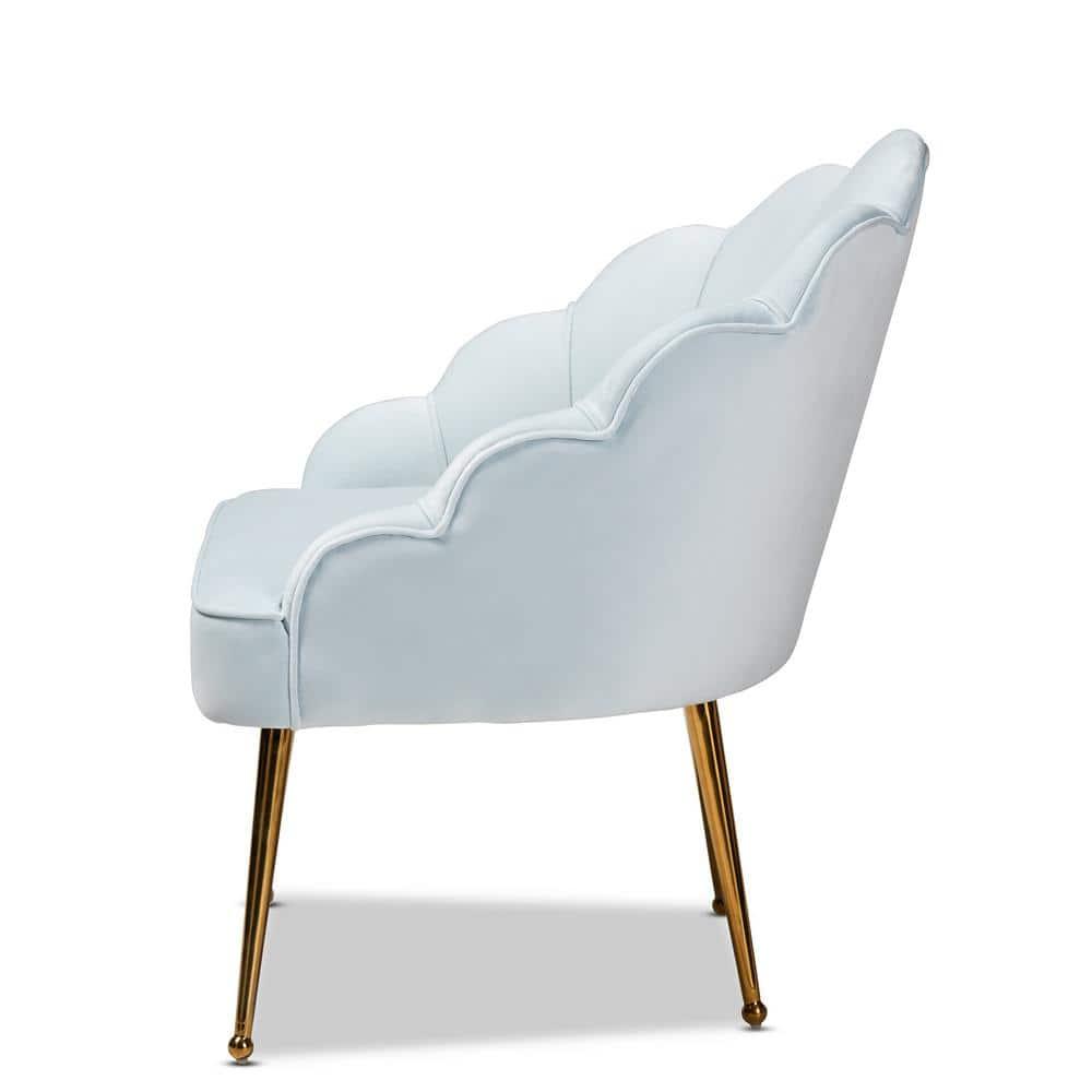 Cinzia Velvet Upholstered Seashell Shaped Accent Chair - Baxton Studio