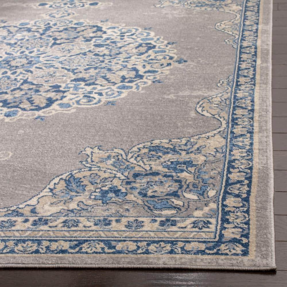 Brentwood BNT867 Power Loomed Indoor Area Rug - Light Grey/Blue - 5'3"x7'6" - Safavieh