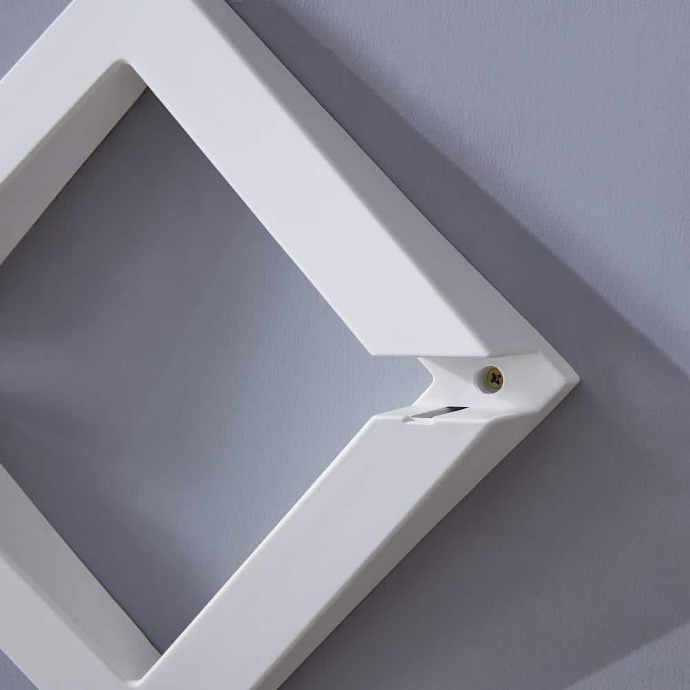 40" x 27.5" Three Tier Diamonds Shelving System White - Danya B.: Modern Laminated MDF, Includes Mounting Hardware