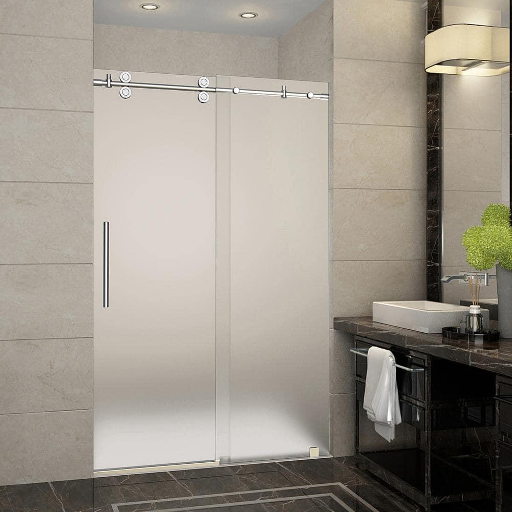 Langham 75" H Hinged Frameless Shower Door