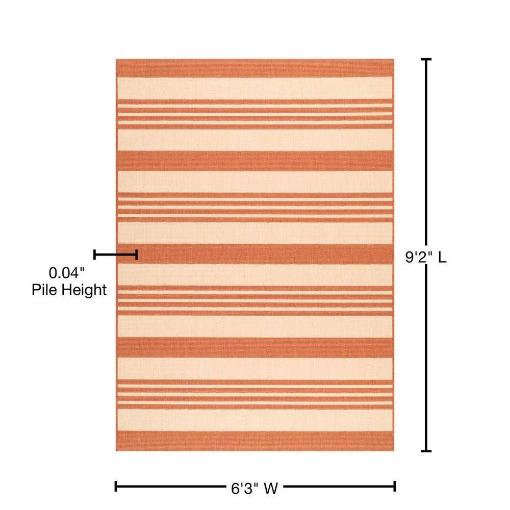 nuLOOM Heidi Multi Striped Indoor/Outdoor Area Rug, 6' 3" x 9' 2", Terracotta