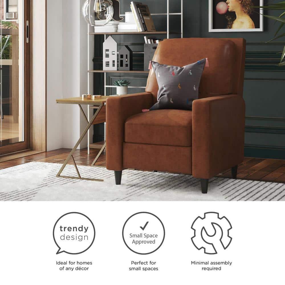 Novogratz Lana 30.5" Wide Faux Leather Pushback Recliner
