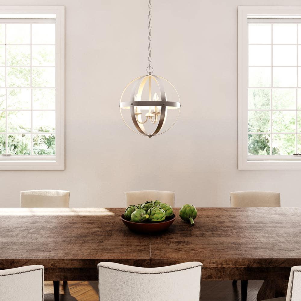Stella Mira Three Light Pendant, Brushed Nickel