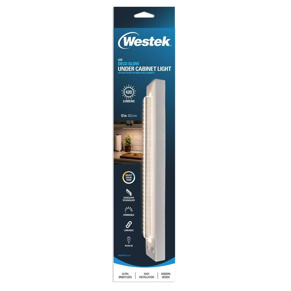 Westek DWSNCCT-L12 LED Deco Glow Under Cabinet Light, 12-inch, White