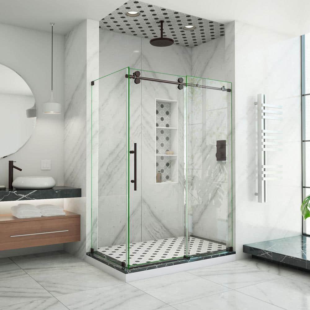 DreamLine Enigma-XO 34 1/2 in. D x 50-54 in. W x 76 in. H Frameless Shower Enclosure