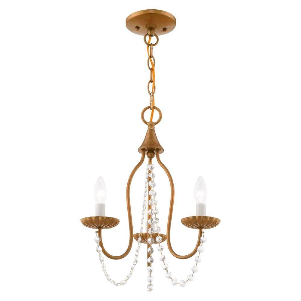 Livex Lighting Alessia 3 - Light Chandelier in  Antique Gold Leaf