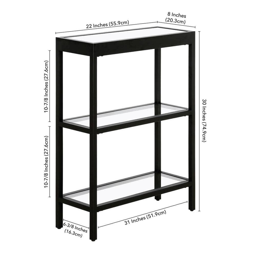 Evelyn&Zoe Alexis 22" Wide Rectangular Console Table, Blackened Bronze