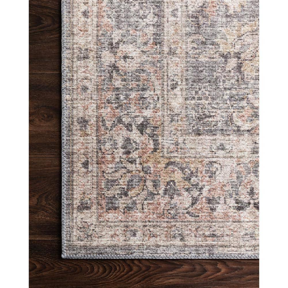 Skye Grey/Apricot 6' x 9' Printed Oriental Area Rug