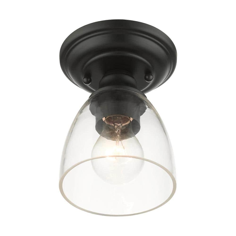 Livex Lighting Montgomery 1 - Light Flush Mount in  Black