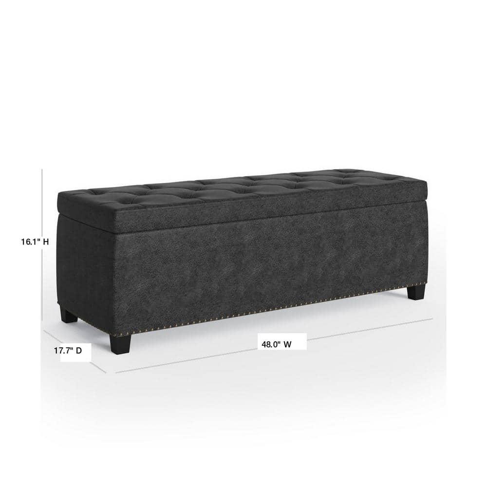 Simplihome Large Storage Ottoman Bench, Hamilton